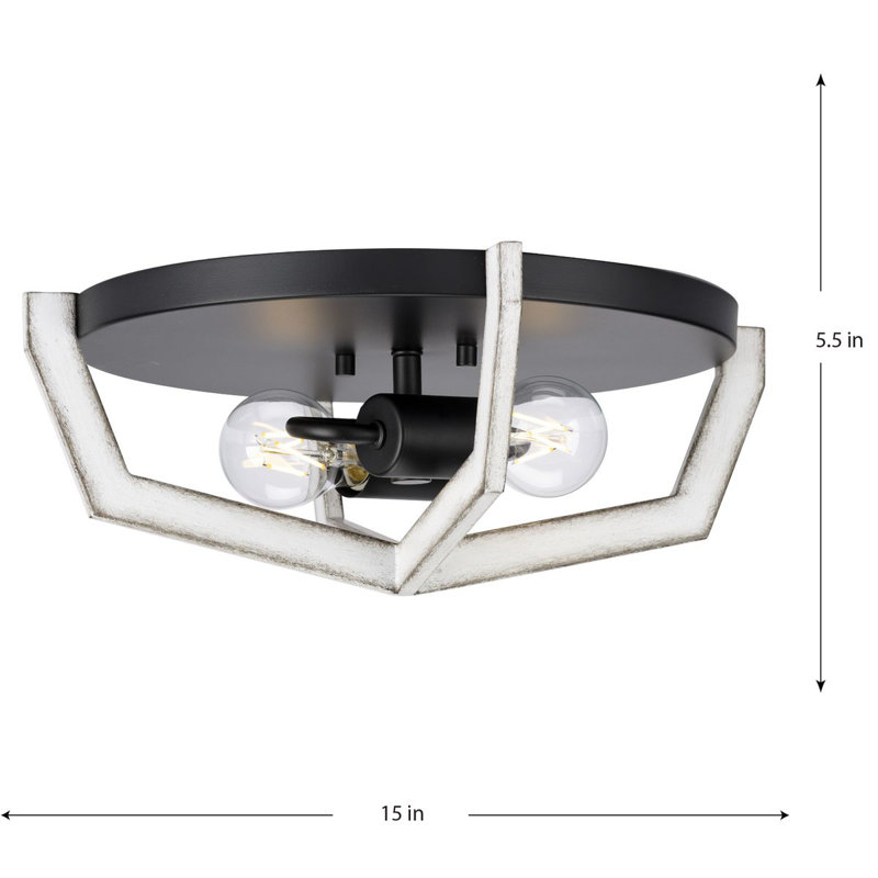 Flush Mount, Matte Black/Brushed Nickel