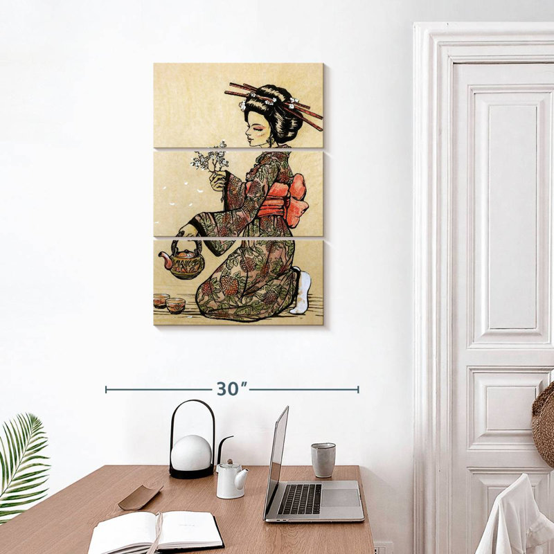 Leisha Geisha Serving Tea, 32" H x 20" W