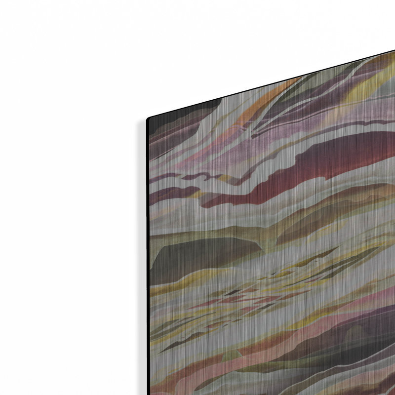 «Warm Minerals II» par Grace Popp, verre d'art mural en métal, H 16 po x l 12 po