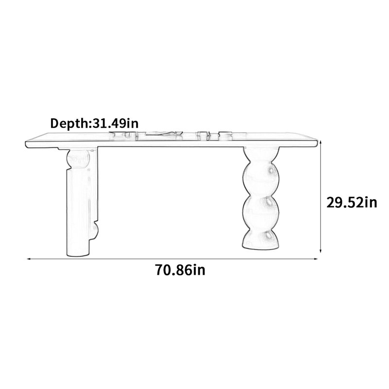 McClenithan, H 29,52 po x L 70,86 po x l 31,49 po