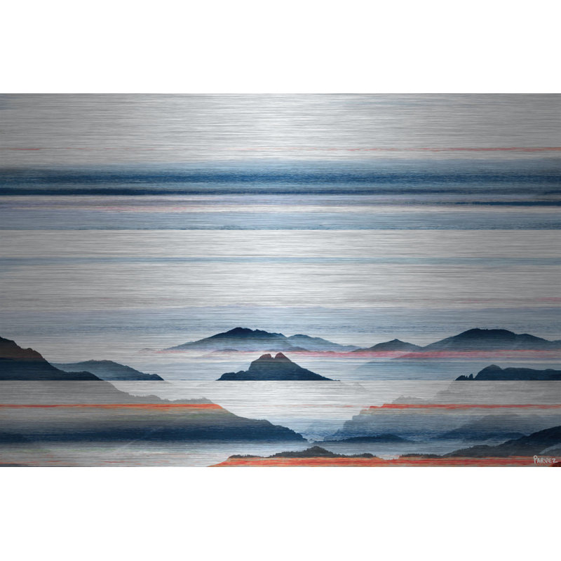 «Hidden Blue Mountains» par Parvez Taj - reproduction imprimée, H 40 po x l 60 po x P 1,5 po