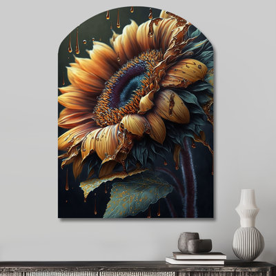 Realistic Sunflower - Sunflower Arch Shape Metal Wall Sculpture