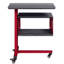 Table d'appoint rouge avec fusion en métal et en bois pour la décoration intérieure Compartiment de rangement supplémentaire d'aspect asymétrique moderne