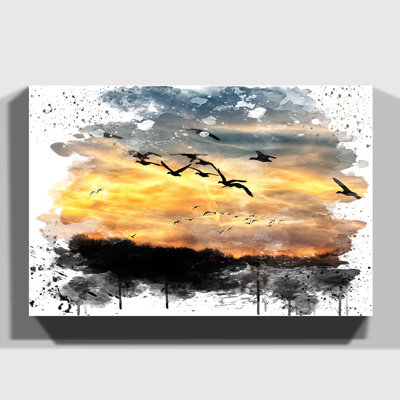Geese Sunset - Wall Art
