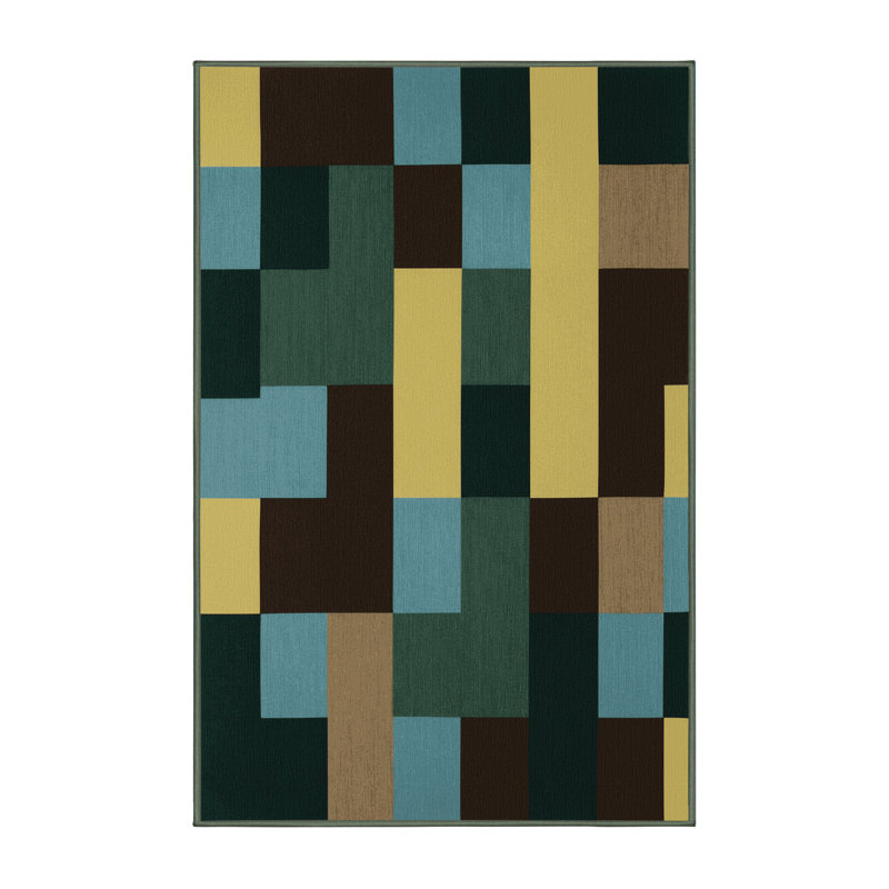 Cubic Pastures Rug, Rectangle 2' x 3'