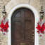 Guirlande festive festive 2 pièces, avec décorations de Noël, pour entrée extérieure
