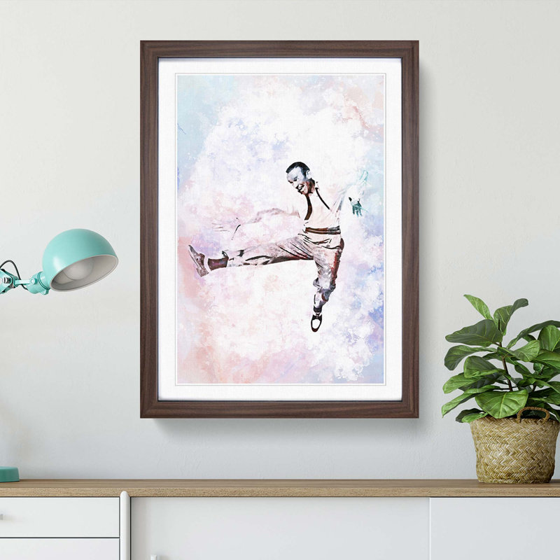 Fred Astaire Dancing in Abstract - Picture Frame Painting Print, 87cm H x 62cm W x 2cm D, Walnut Framed
