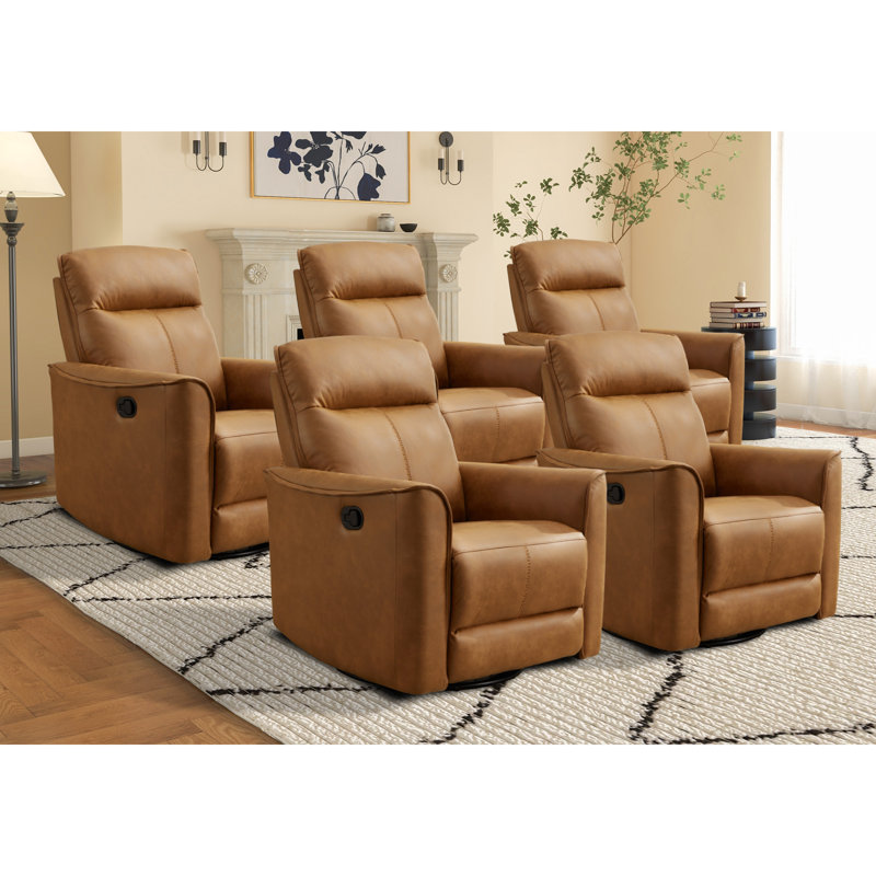 Siège de cinéma inclinable 31,5 po, Brun / microfibre / microsuède à coutures brunes