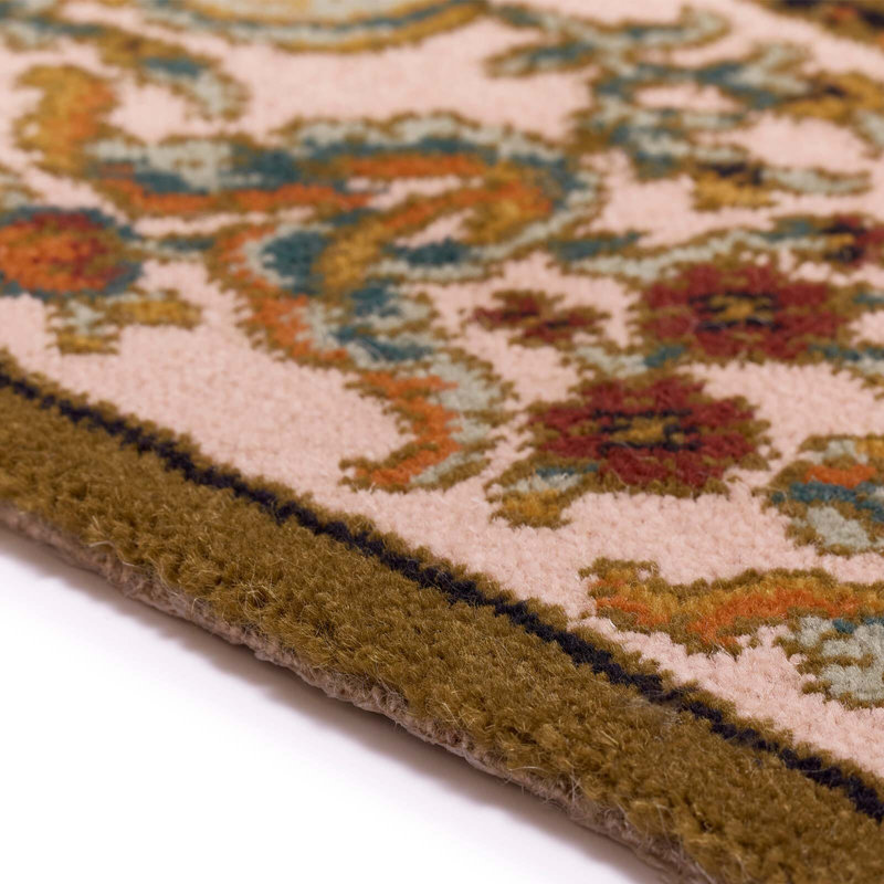 Artemis Machine Woven Wool Oriental Area Rug in Blush/Red/Black