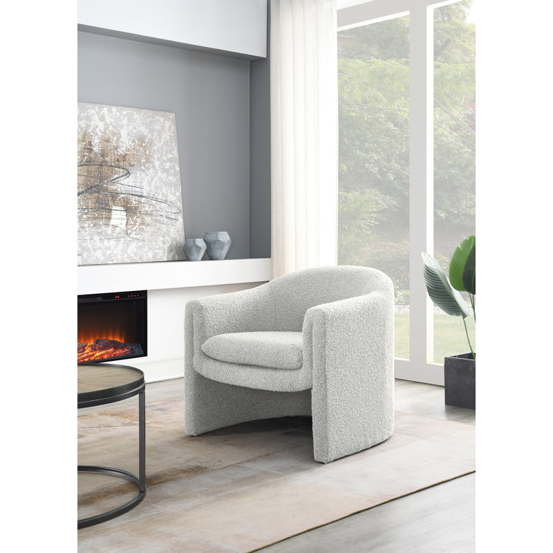 Boucle Tufted Club Chair, Cream