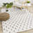 Jescie Cream Geometric Polypropylene Stain Resistant Living Room Carpet-1327700059