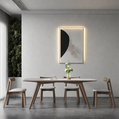 Ensemble de table rectangulaire blanc brillant