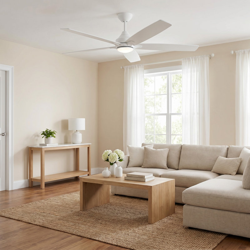 Lise 60'' Ceiling Fan with LED Lights, Matte White