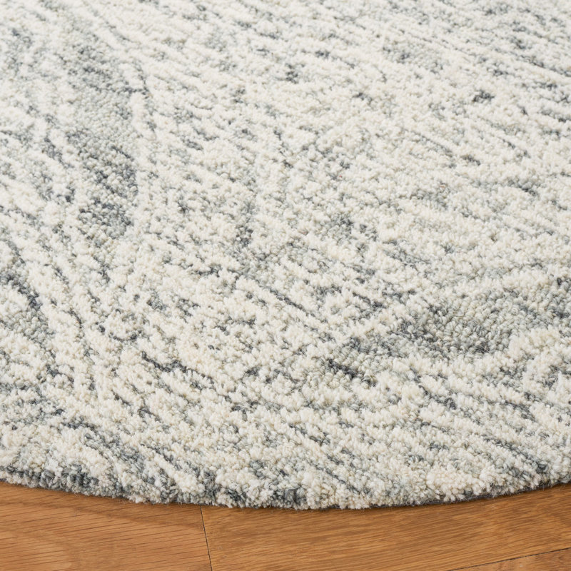 Tapis en laine / coton touffeté à la main Ameer, Rond 6 pi