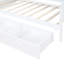 Lit de jour simple en bois blanc avec 3 tiroirs de rangement et bureau - Pin solide pour une nuit de détente-121098367-121098369