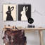 Crème et lapins noirs, ensemble d'art sur toile 2 pièces par Jessica Beck-364567341