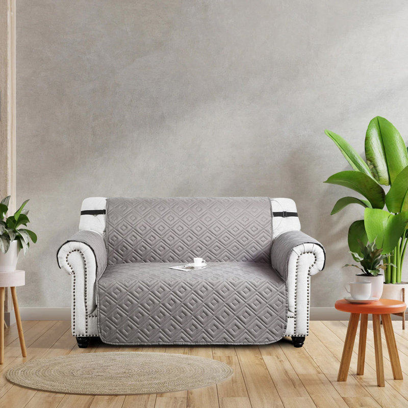 Reversible Waterproof Sofa Cover – Quilted Anti-Slip Couch Protector with Adjustable Strap, 179cm H x 224cm W - (2 Seater)