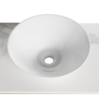 Wenty 16.7'' White Ceramic Circular Bathroom Sink