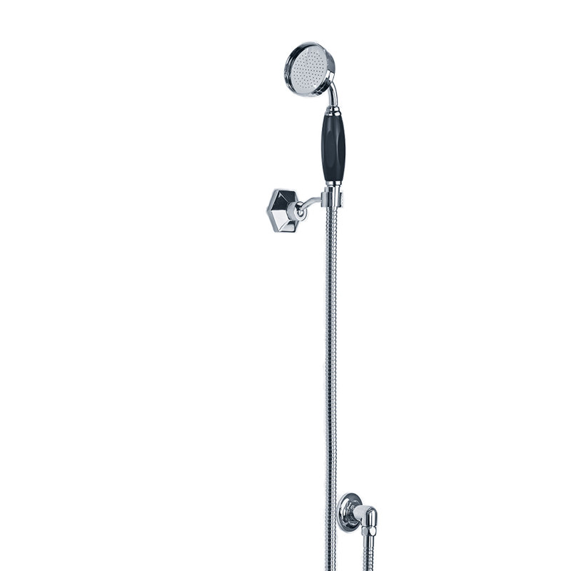 Mackintosh Black Hand Shower & Sliding Rail, Polished Chrome