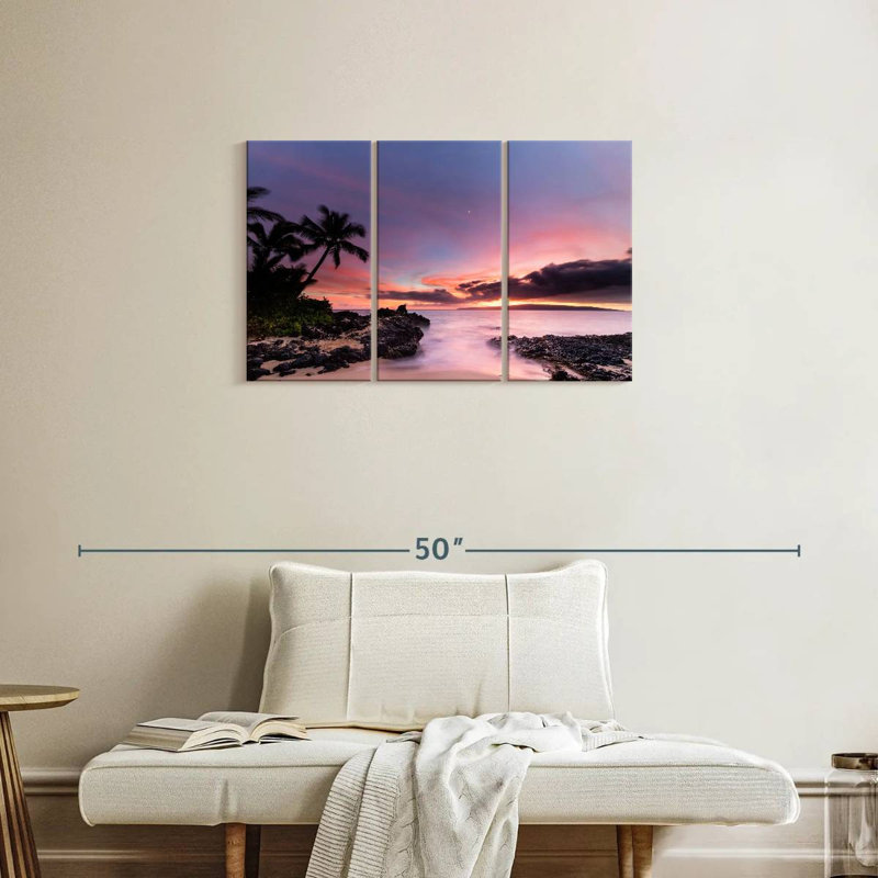 Gillard, Makena Cove, Hawaii, coucher de soleil, H 20 po x l 33 po