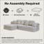 Canapé désossé, canapé modulaire compressé avec méridienne, canapé modulaire à assise profonde et canapé modulaire en chenille avec mousse à mémoire de forme, sans assemblage requis-1068106495