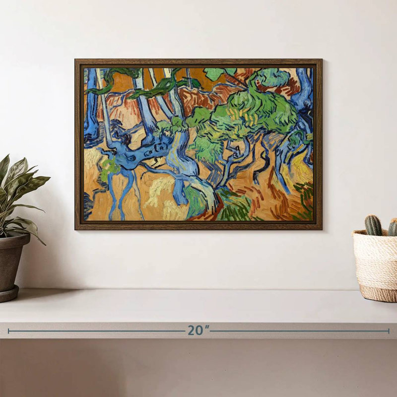 Tree Roots, 13" X 9", Floating Frame Walnut