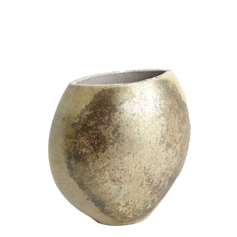Vase rond doré Golden Raku