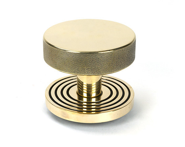 Brompton Single Dummy Door Knob , Aged Brass
