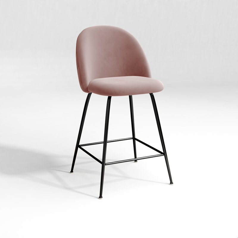Ella Upholstered Counter Stool with Metal Frame