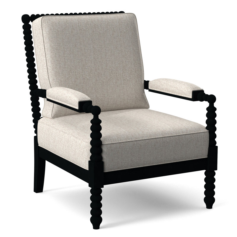 Jamilla Armchair, Snow Crypton Performance; 0884-91, Black Finish