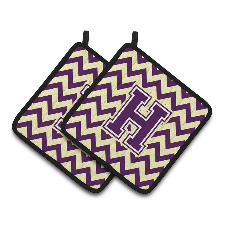Poignée à chevrons, H, Mauve / doré clair