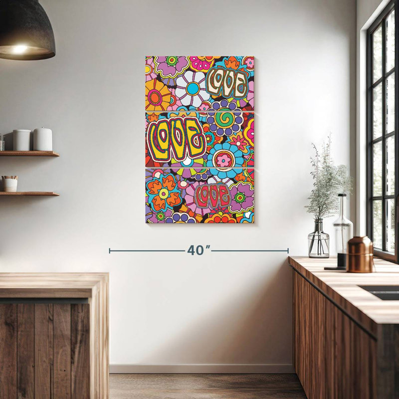 Harnek, amour floral psychédélique, H 38 po x l 24 po