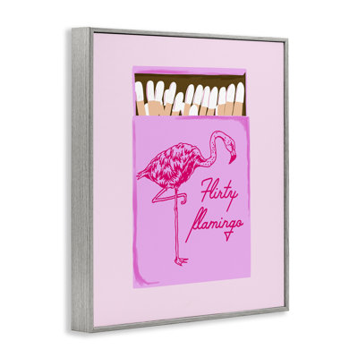 Estampe numérique Flirty Flamingo rose, encadrée par Cherrywood Lane