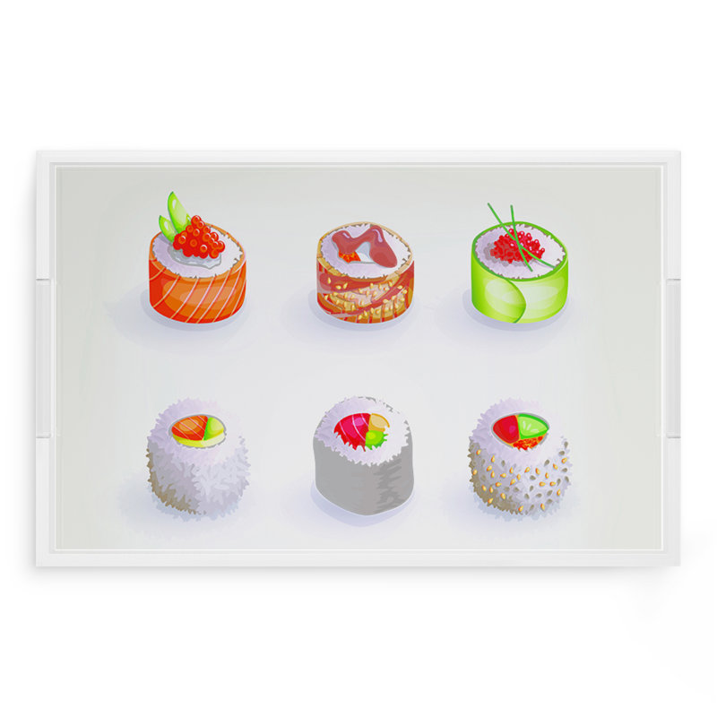 Sushi Go Acrylic Rectangle Decorative Tray, 22.5"W x 14.5"D x 2"H