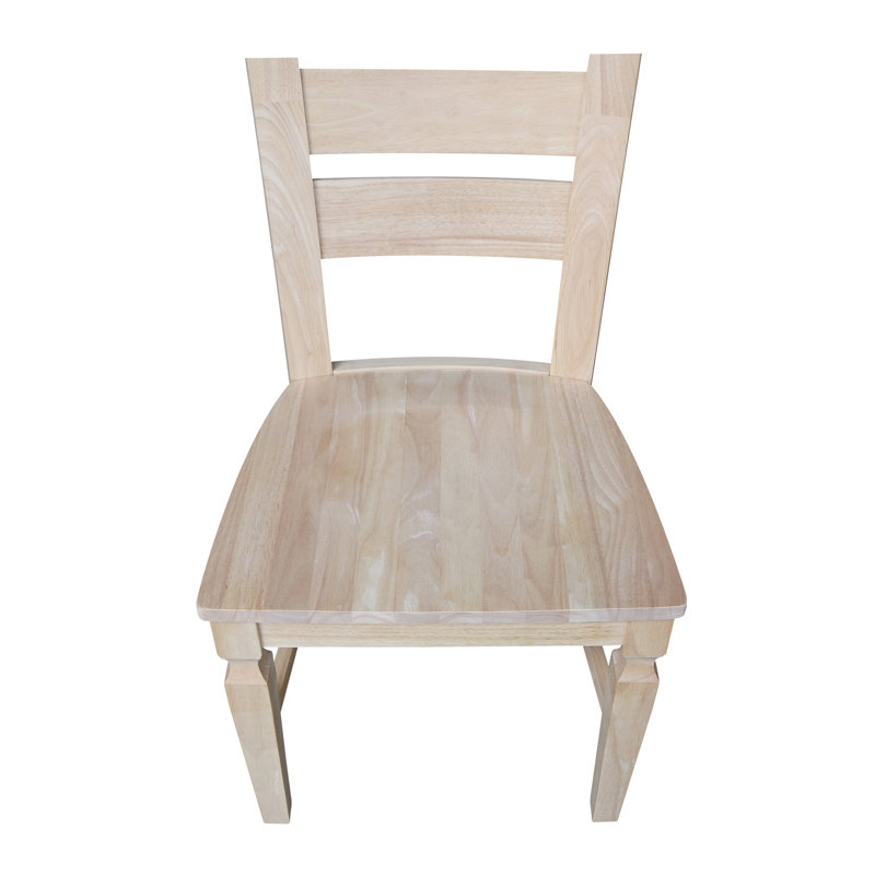 Hensley Solid Wood Ladder Back Dining Chair, Unfinished/Ready to Finish