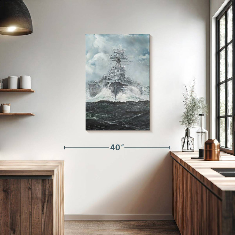 Mait HMS Hood Heads For Bismarck, 36" H x 24" W