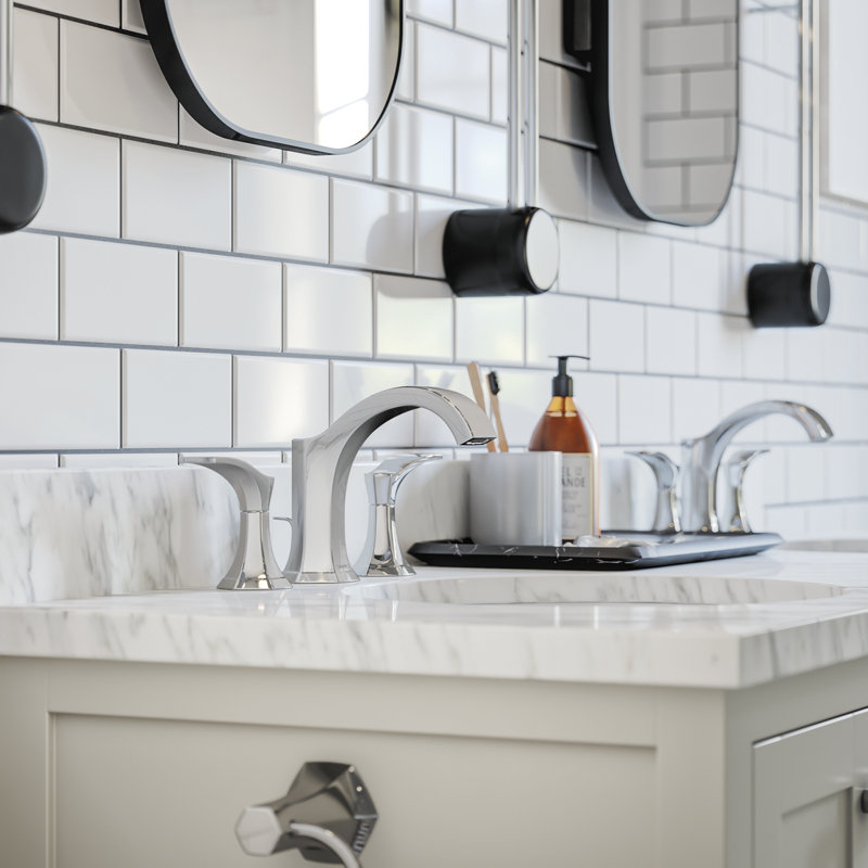 Locarno Widespread Bathroom Faucet with Drain Assembly, Chrome