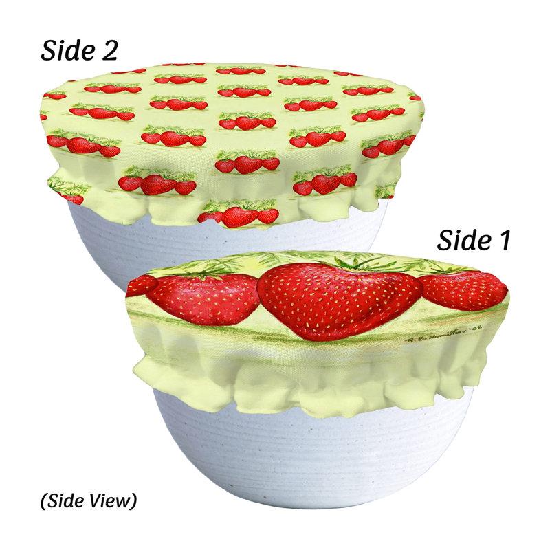 Couvercle de bol réversible Strawberries, 14"