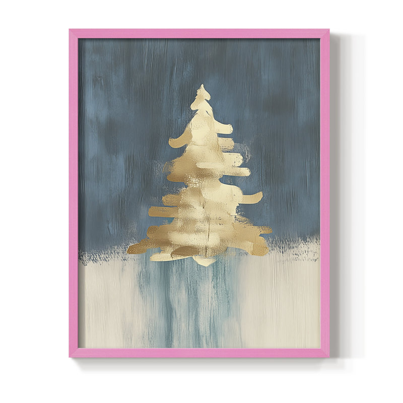 «Christmas Holiday Art CXCVI», reproduction d'art encadrée - bois massif