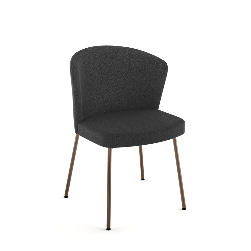 Chaise rembourrée Julks, Gris anthracite, Bronze