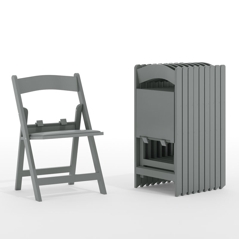 Chaises pour enfants pliantes en résine avec sièges rembourrés Hao Kids, Gris