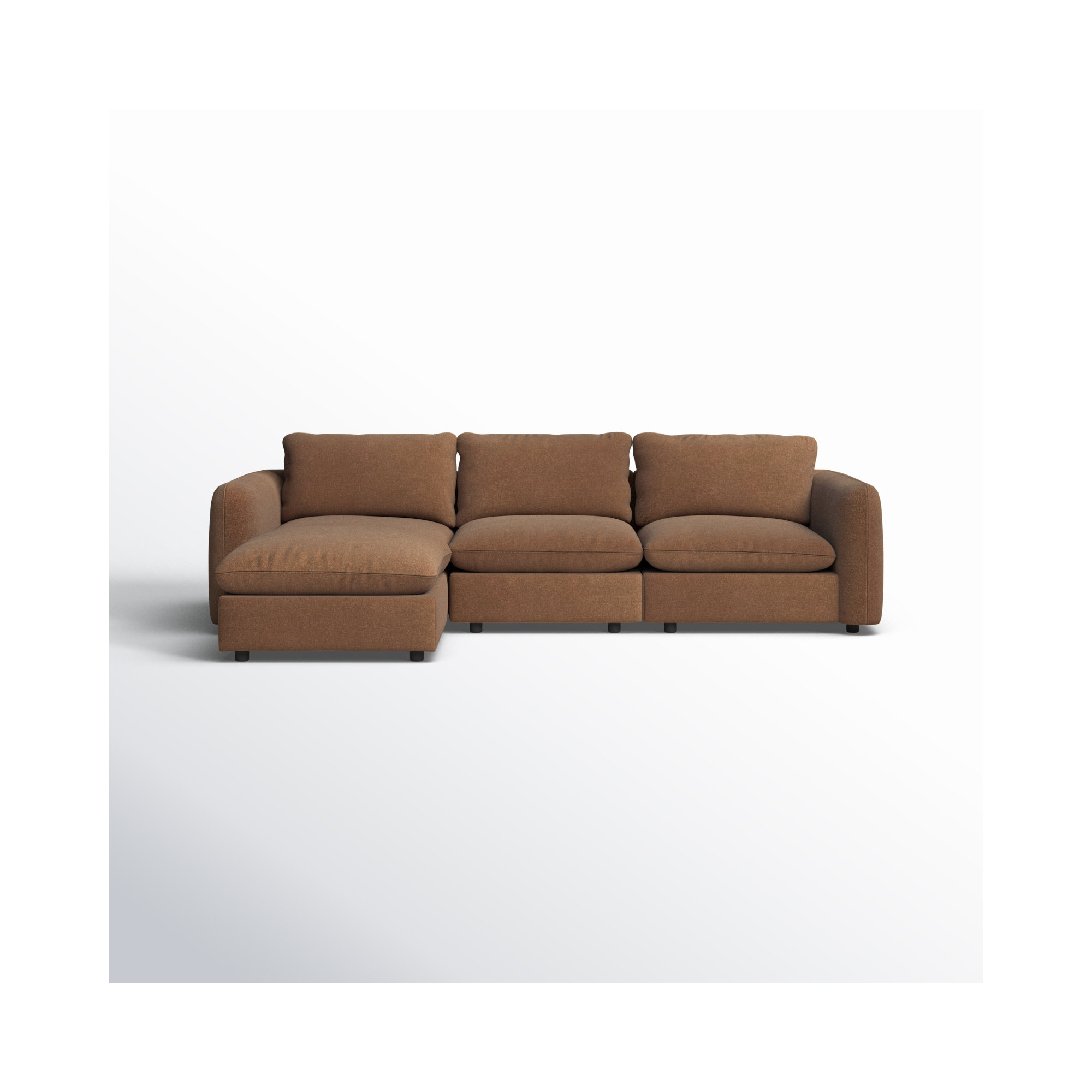 Margorie Upholstered Reversible Chaise L-Sectional, Antwerp Cafe Linen Blend