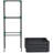 Galvanized Planter Box, 24" X 24" X 55" Raised Garden Bed With Tomato Cage For Climbing Vines, Dark Gray-1342165658