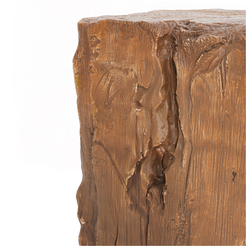 Table d'appoint d'extérieur et d'intérieur en forme de souche Mgo, finition brune