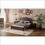 Ensemble de chambre à coucher, lit plateforme en bois pleine grandeur 3 pièces 2 tables de chevet - brun noyer | Bois | Lits standard-367840835
