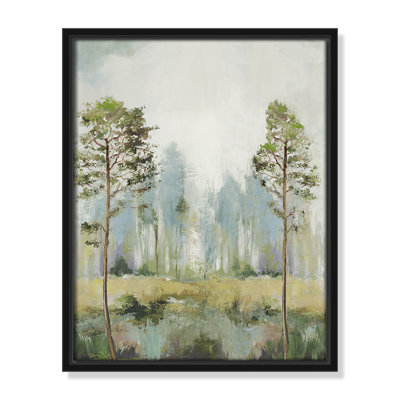 Teton Tall Green Trees II by Teton Pearce - Floater Frame Print on Canvas