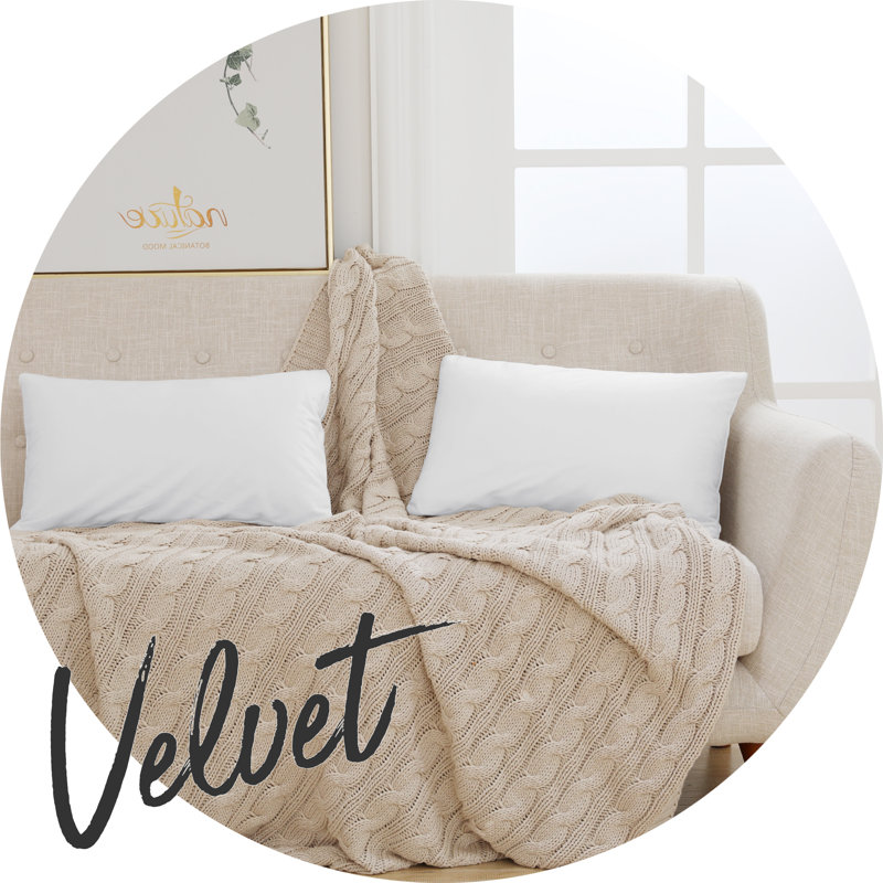 Rectangular Velvet Pillow Cover, Cream White