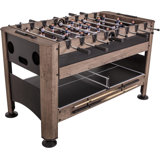 56” 4-in-1 Swivel Multi-Game Table - Air Hockey, Billiards, Foosball, Ping Pong