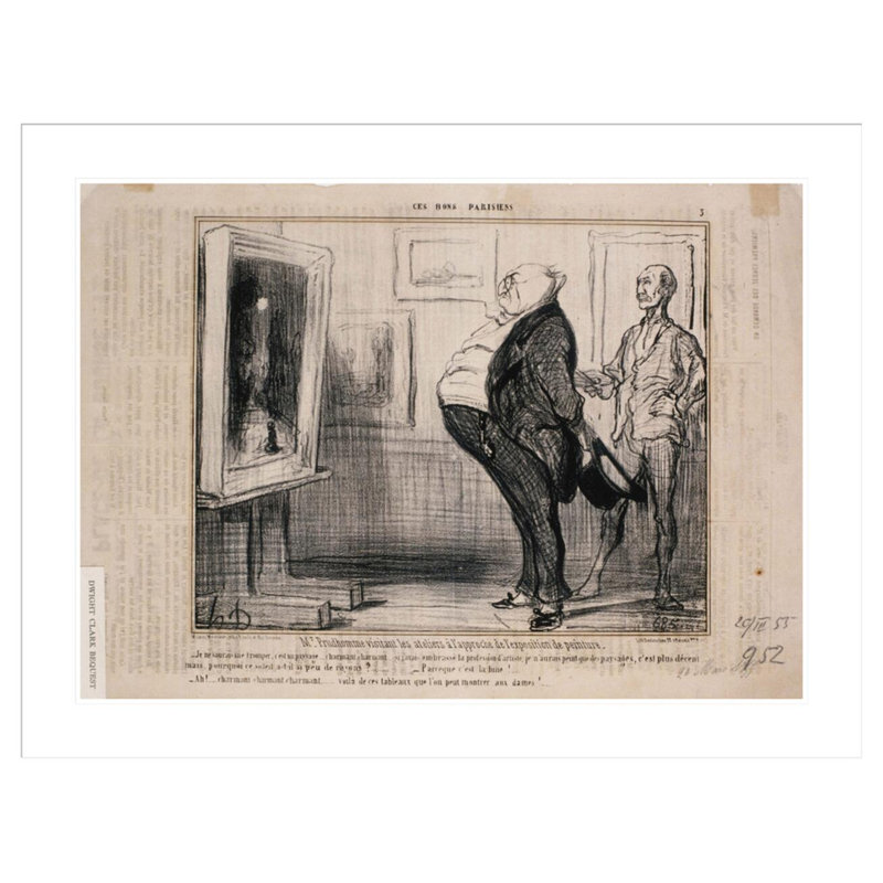 «Ces Bons Parisiens: M. Prudhomme visitant les ateliers…» par Honoré Daumier, impression giclée encadrée