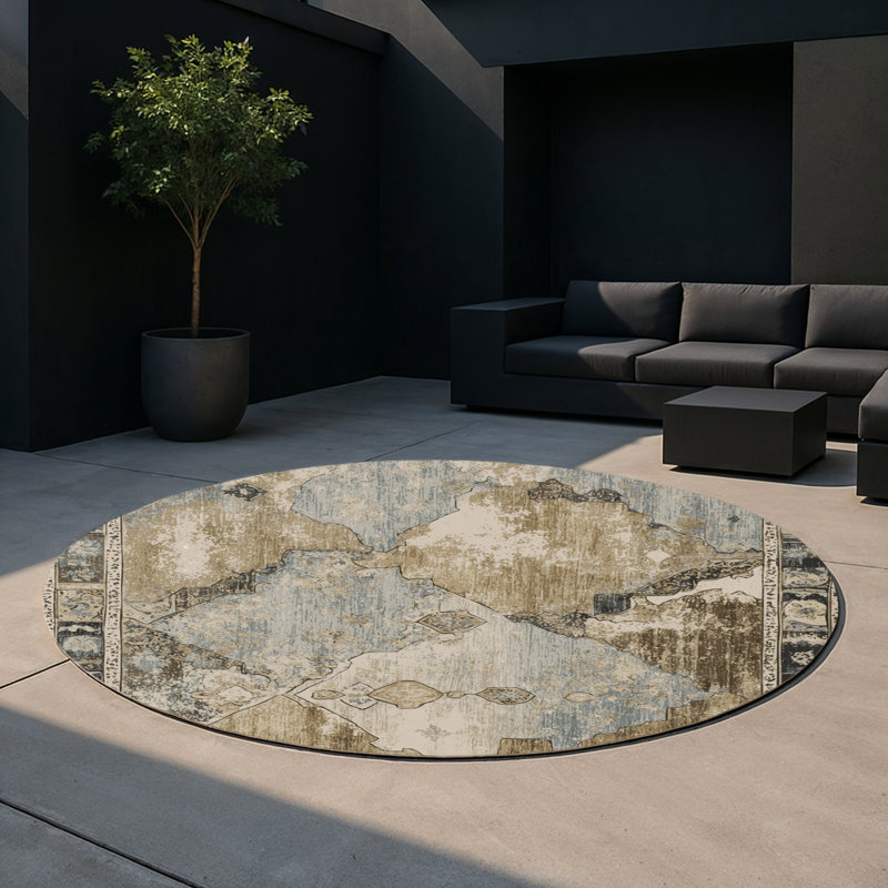 Woven Heirloom Indoor And Outdoor Area Rug, Round 5'